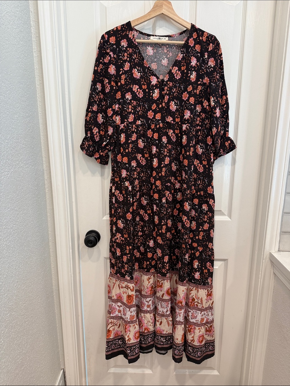 Natural Life dark floral maxi dress